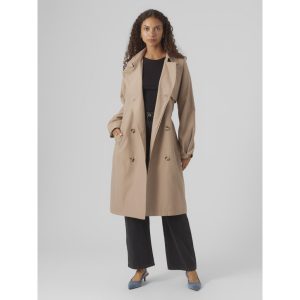 VERO MODA dame trenchcoat VMDOREEN - Silver Mink