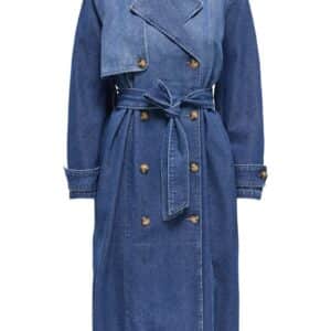 JDY - Jakke - Katrine LS Belt Trenchcoat - Dark Blue Denim