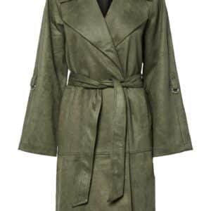 Pieces - Jakke - Rut Trenchcoat - Forest Night