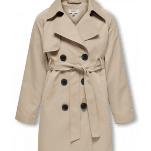 KIDS ONLY lang trenchcoat i beige til piger